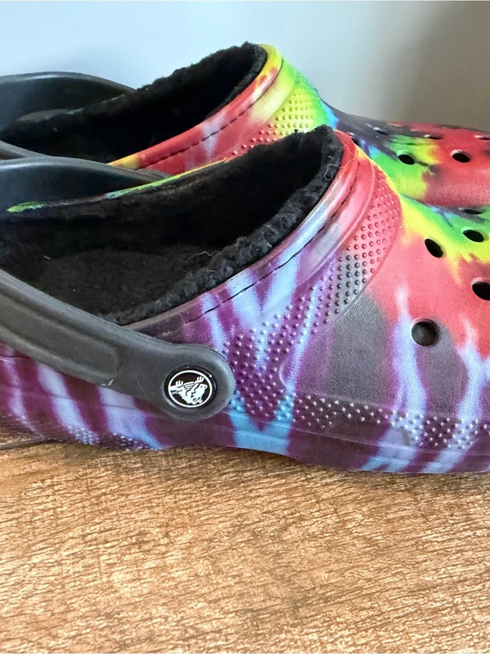 CROCS Men’s Tie-Dye Classic Clog in Red Yellow Green Blue Purple